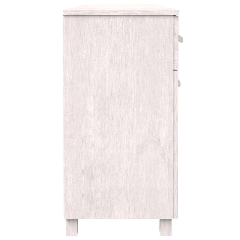 Aparador de pino macizo con 3 puertas y 3 cajones – Gris claro / Blanco / Gris oscuro, Asientos 1