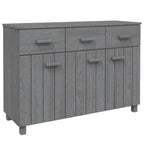 Aparador de pino macizo con 3 puertas y 3 cajones – Gris claro / Blanco / Gris oscuro, Asientos 1