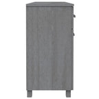 Aparador de pino macizo con 3 puertas y 3 cajones – Gris claro / Blanco / Gris oscuro, Asientos 1