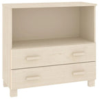 Aparador de madera maciza de pino en gris oscuro / gris claro / blanco / miel con 2 cajones y 1 compartimento – Montaje por 1 persona