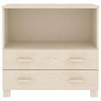 Aparador de madera maciza de pino en gris oscuro / gris claro / blanco / miel con 2 cajones y 1 compartimento – Montaje por 1 persona