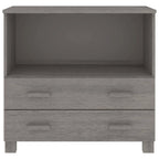 Aparador de madera maciza de pino en gris oscuro / gris claro / blanco / miel con 2 cajones y 1 compartimento – Montaje por 1 persona