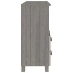 Aparador de madera maciza de pino en gris oscuro / gris claro / blanco / miel con 2 cajones y 1 compartimento – Montaje por 1 persona