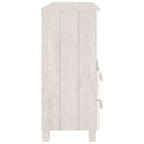 Aparador de madera maciza de pino en gris oscuro / gris claro / blanco / miel con 2 cajones y 1 compartimento – Montaje por 1 persona