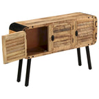 Aparador marrón de 3 puertas – Madera maciza de mango, requiere montaje de 1 persona
