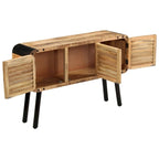 Aparador marrón de 3 puertas – Madera maciza de mango, requiere montaje de 1 persona