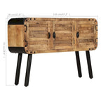 Aparador marrón de 3 puertas – Madera maciza de mango, requiere montaje de 1 persona