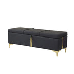 Banco otomano tapizado con patas de metal para 1 persona, rosa / negro / beige
