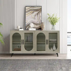 59.8 TV Stand with Storage Cabinet and Adjustable Shelves - N/A
