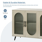 Mueble para TV con gabinete de almacenamiento – Blanco / Azul marino / Oro antiguo – Asientos 1, 2 puertas