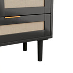 Mueble de TV y Almacenamiento con Puerta Corredera Tipo Granero, Color Madera / Negro, Requiere Montaje por 2 Personas, Para TV de hasta 43"
