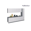 Juego de cocina moderno blanco brillante – Muebles bajos, 3.35 m de ancho (132" x 24"), cocina para 1 persona