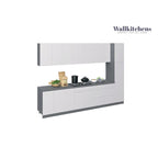 Juego de cocina moderno blanco brillante – Muebles bajos, 3.35 m de ancho (132" x 24"), cocina para 1 persona