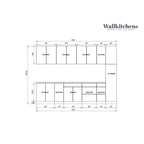 Juego de cocina moderno blanco brillante – Muebles bajos, 3.35 m de ancho (132" x 24"), cocina para 1 persona
