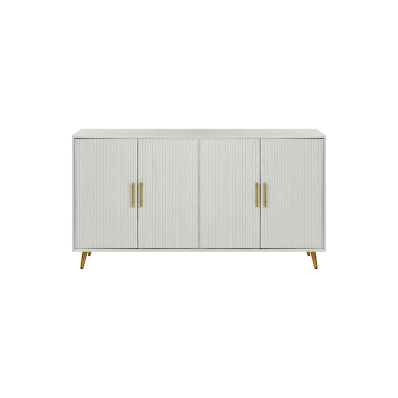 Aparador/armario de almacenaje de 4 puertas blanco/verde, montaje para 1 persona
