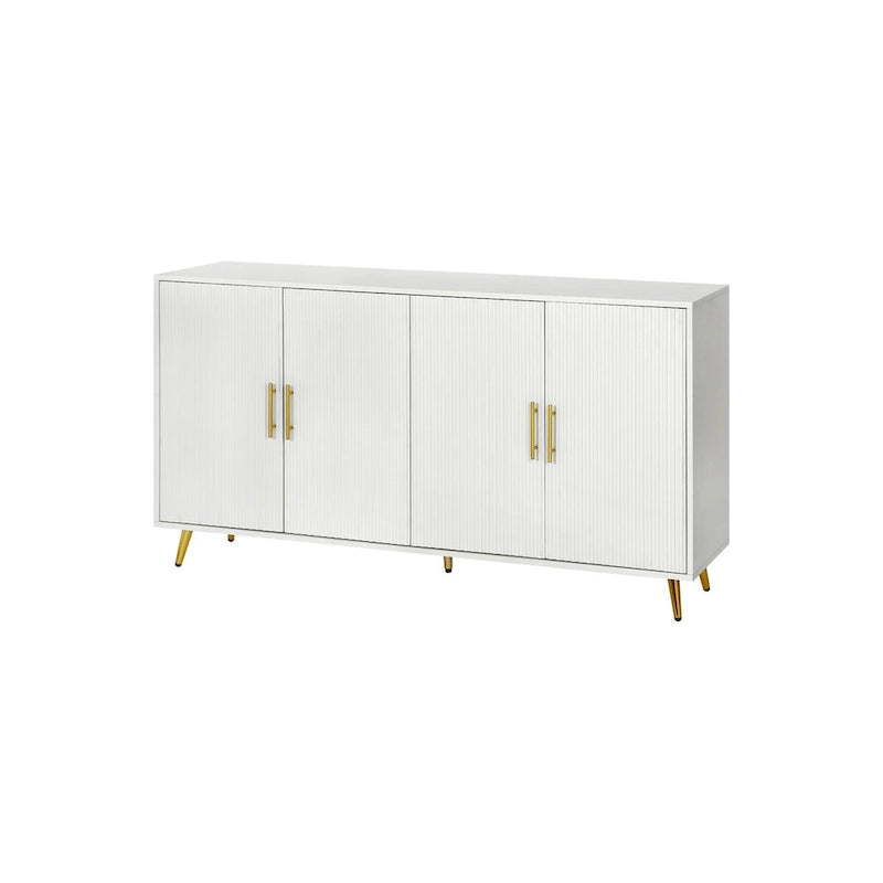 Aparador/armario de almacenaje de 4 puertas blanco/verde, montaje para 1 persona