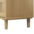 Gabinete de almacenamiento de ratán de 3 cajones de roble natural – Individual