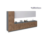 Juego de Muebles de Cocina – Blanco/Plateado/Beige/Negro, 4 puertas, para 2–4 personas, 182x24cm