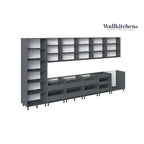 Juego de Muebles de Cocina – Blanco/Plateado/Beige/Negro, 4 puertas, para 2–4 personas, 182x24cm