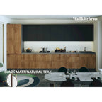 Juego de Muebles de Cocina – Blanco/Plateado/Beige/Negro, 4 puertas, para 2–4 personas, 182x24cm