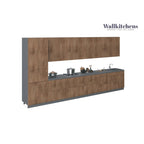 Juego de Muebles de Cocina – Blanco/Plateado/Beige/Negro, 4 puertas, para 2–4 personas, 182x24cm