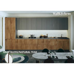 Juego de Muebles de Cocina – Blanco/Plateado/Beige/Negro, 4 puertas, para 2–4 personas, 182x24cm
