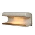 Banco de entrada tapizado en piel beige/gris con luz LED con sensor – Otomana de 1 asiento