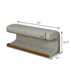 Banco de entrada tapizado en piel beige/gris con luz LED con sensor – Otomana de 1 asiento