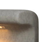 Banco de entrada tapizado en piel beige/gris con luz LED con sensor – Otomana de 1 asiento