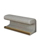 Banco de entrada tapizado en piel beige/gris con luz LED con sensor – Otomana de 1 asiento