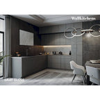 Juego de gabinetes de cocina modernos plata/blanco – 2,75 m de ancho, asientos para 2 a 4