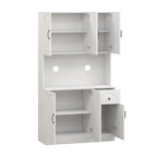 Aparador Blanco Moderno con Encimera para Microondas – Montaje para 1 Persona