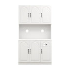 Aparador Blanco Moderno con Encimera para Microondas – Montaje para 1 Persona