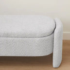 Banco otomano de almacenamiento de vellón gris / verde / crema / naranja, asiento individual