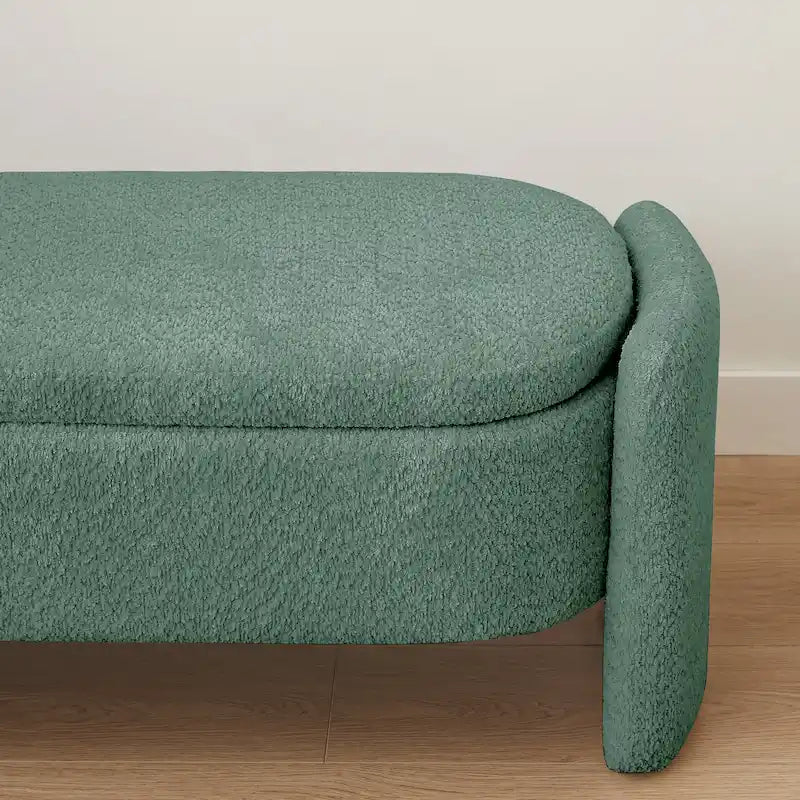 Banco otomano de almacenamiento de vellón gris / verde / crema / naranja, asiento individual