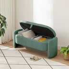 Banco otomano de almacenamiento de vellón gris / verde / crema / naranja, asiento individual