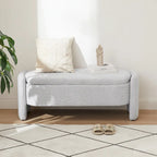 Banco otomano de almacenamiento de vellón gris / verde / crema / naranja, asiento individual