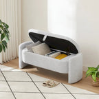 Banco otomano de almacenamiento de vellón gris / verde / crema / naranja, asiento individual