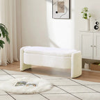 Banco otomano de almacenamiento de vellón gris / verde / crema / naranja, asiento individual