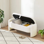Banco otomano de almacenamiento de vellón gris / verde / crema / naranja, asiento individual