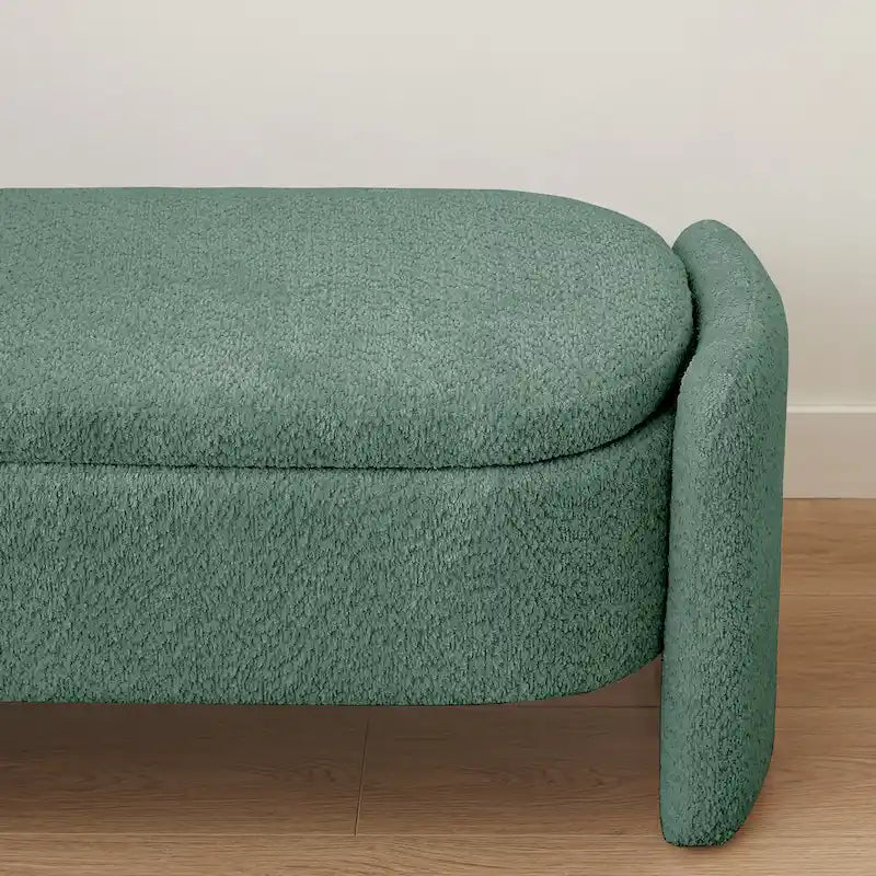Banco otomano de almacenamiento de vellón gris / verde / crema / naranja, asiento individual