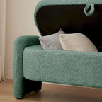 Banco otomano de almacenamiento de vellón gris / verde / crema / naranja, asiento individual