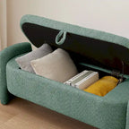 Banco otomano de almacenamiento de vellón gris / verde / crema / naranja, asiento individual