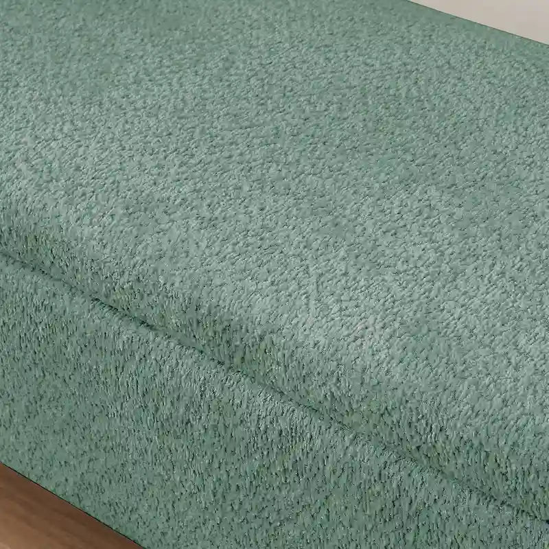 Banco otomano de almacenamiento de vellón gris / verde / crema / naranja, asiento individual