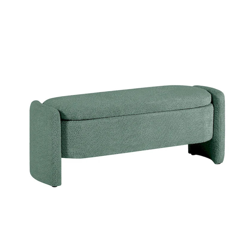 Banco otomano de almacenamiento de vellón gris / verde / crema / naranja, asiento individual