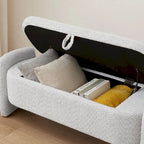 Banco otomano de almacenamiento de vellón gris / verde / crema / naranja, asiento individual