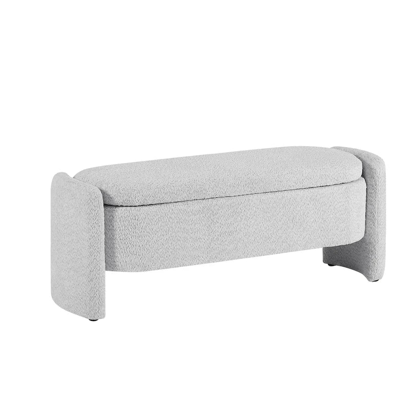 Banco otomano de almacenamiento de vellón gris / verde / crema / naranja, asiento individual