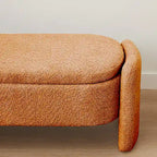 Banco otomano de almacenamiento de vellón gris / verde / crema / naranja, asiento individual