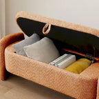 Banco otomano de almacenamiento de vellón gris / verde / crema / naranja, asiento individual