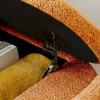 Banco otomano de almacenamiento de vellón gris / verde / crema / naranja, asiento individual